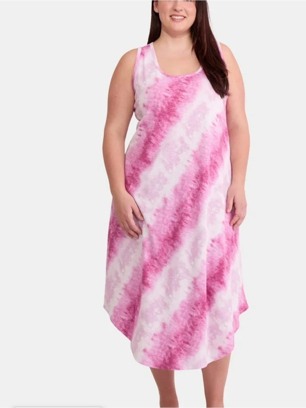 Terra & Sky Tank Dress 4X Tie Dye Purple Sleeveless Maxi Plus Size